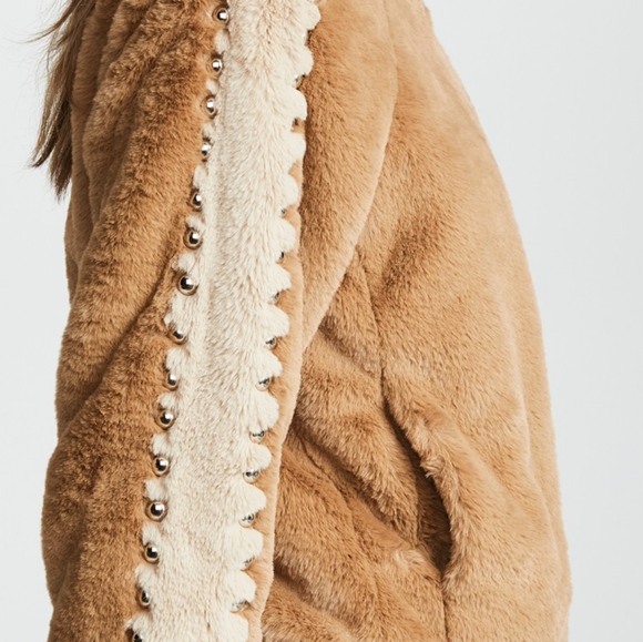 MOTHER Rockstar Studded Faux Fur Jacket - Picture 3 of 4